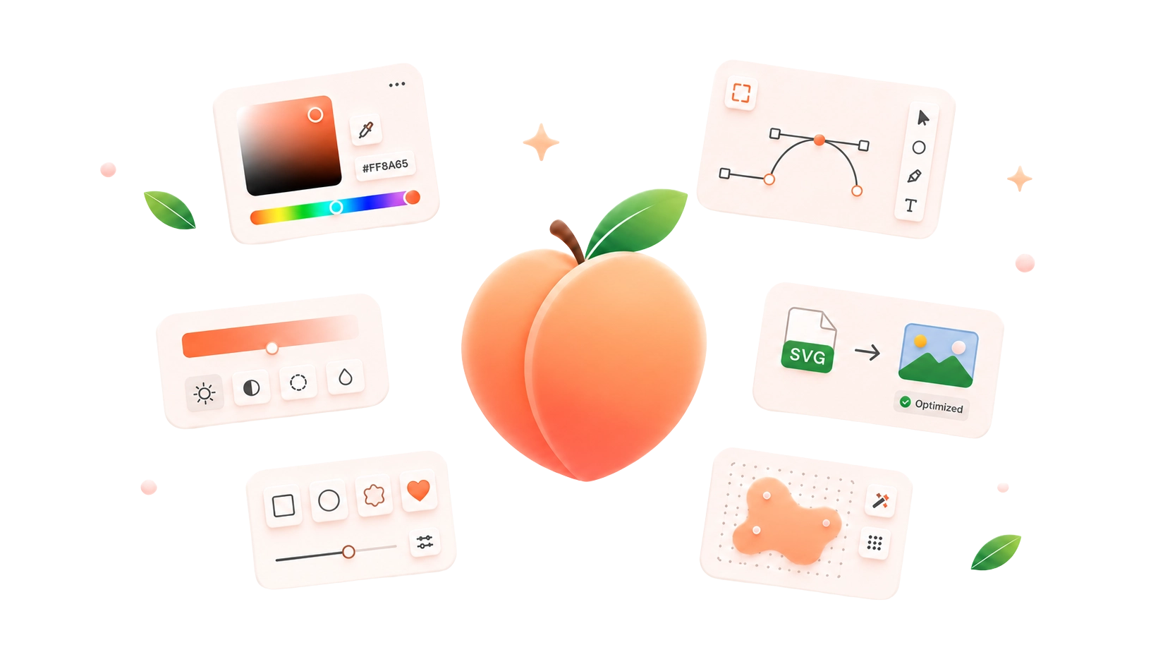 Peach Lab design tools illustration